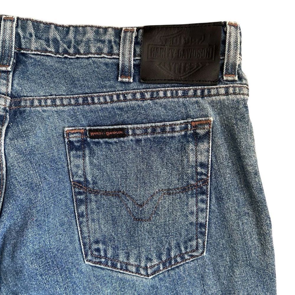 HARLEY-DAVIDSON Straight leg mid-rise Denim Jeans - Size 14 - Picture 6 of 7